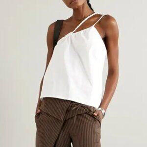 NWT: DEIJI STUDIOS One-shoulder organic cotton-poplin top (XS)